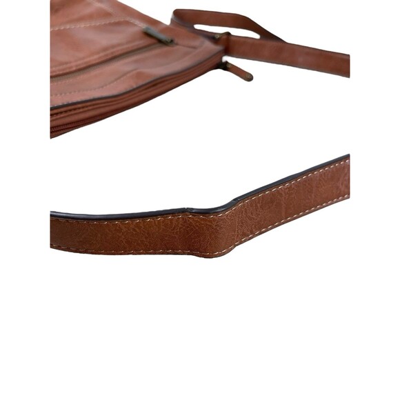 b.ø.c Born Concept Cognac Brown Faux Leather Crossbody Bag Messenger Purse - Picture 7 of 16